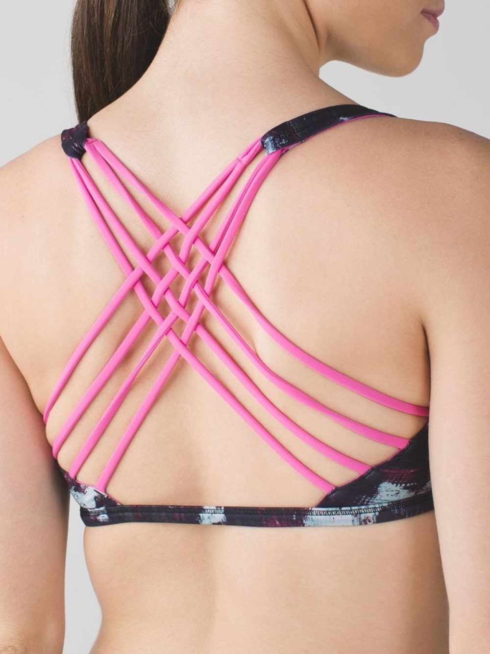 Lululemon “Free to Be” bra in Static Blossom